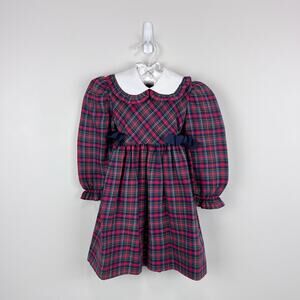 Vintage Red and Green Plaid Kids Dress